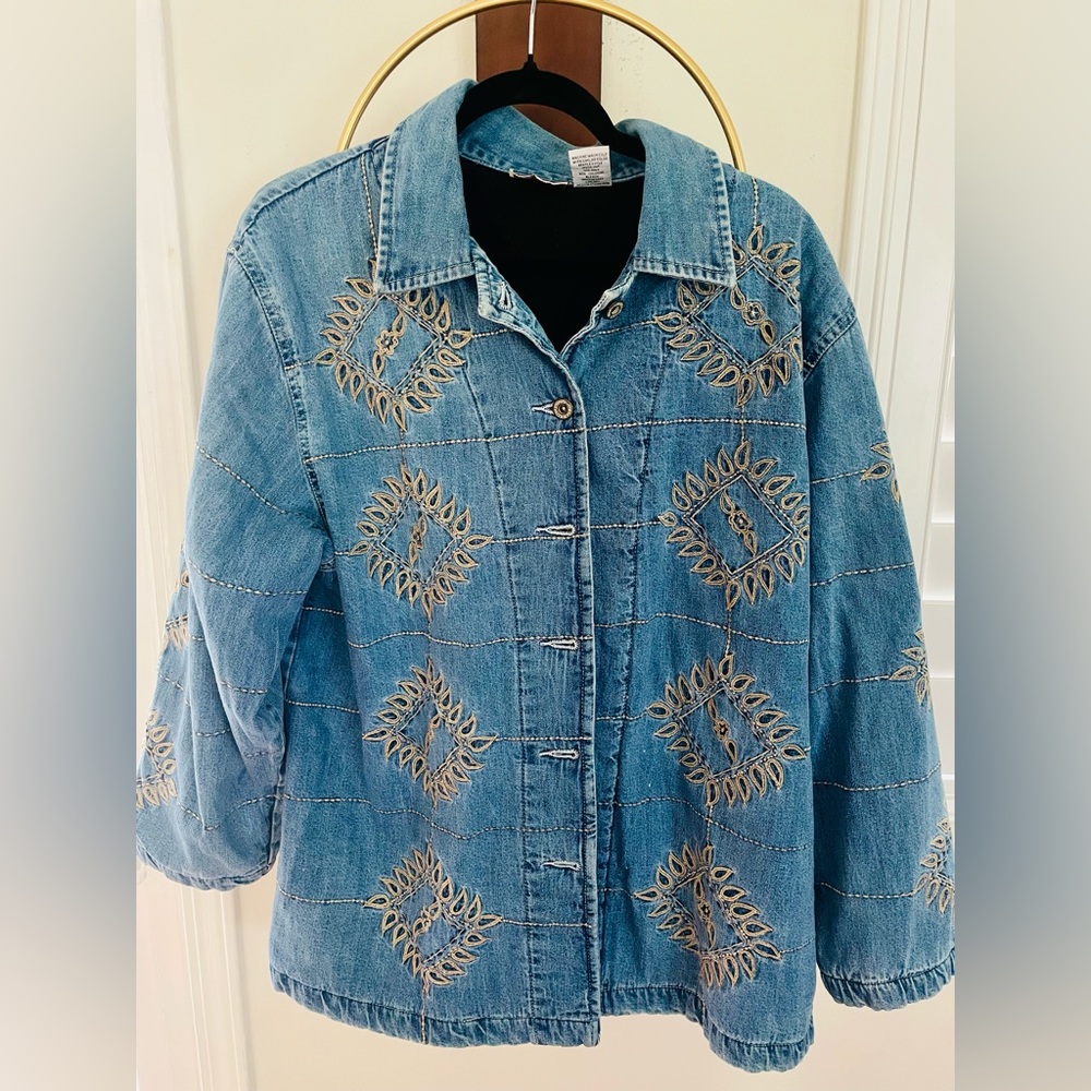 Softspots Light Blue Embroidered Jean Jacket